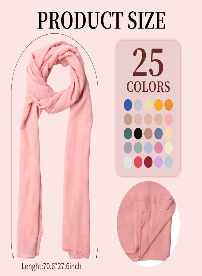 SENONAPO 25 Pack Chiffon Hijab Head Scarves for Women 25 Colors Soft Hijab for Women Lightweight Long Scarf Wrap for Whole Season - Image 2